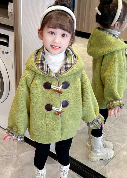 Lovely Green Patchwork Button Kids Hooded Coat Winter WL027 MM-RCTZ-CGTS241120