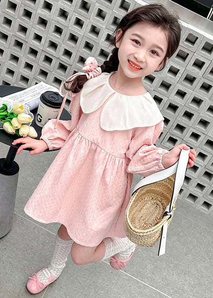 Lovely Pink Peter Pan Collar Solid Cotton Girls Dresses Fall XZ071 FALL-MM-RCTZ-FDGM240618