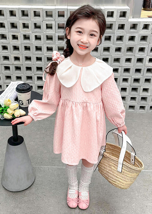 Lovely Pink Peter Pan Collar Solid Cotton Girls Dresses Fall XZ071 FALL-MM-RCTZ-FDGM240618