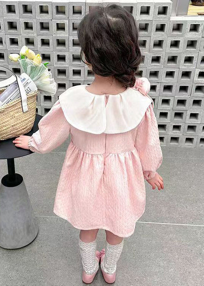 Lovely Pink Peter Pan Collar Solid Cotton Girls Dresses Fall XZ071 FALL-MM-RCTZ-FDGM240618