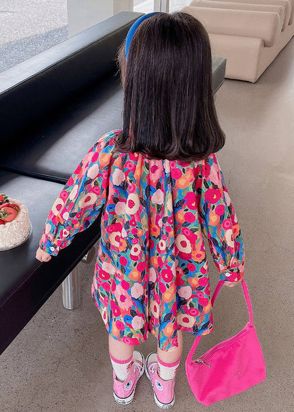 Lovely Rainbow Peter Pan Collar Print Kids Mid Dress Fall SS1047 MM-RCTZ-FDM240601