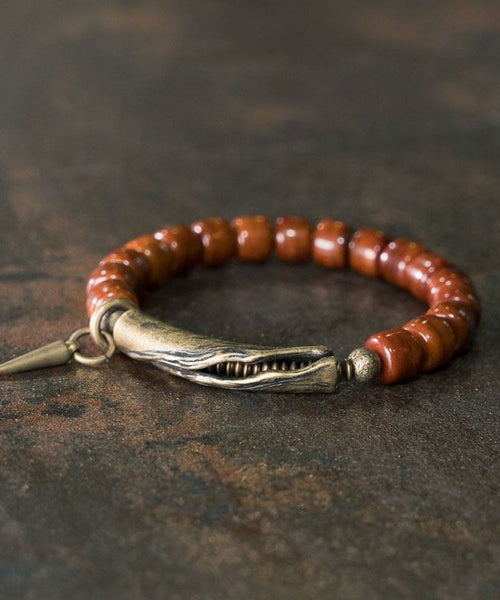 Ancient Men Beads Charm Gold Brown Bracelet FashionChic