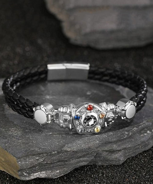 Zircon Armored Gold Steel Alloy Bracelet Warrior Men Stainless FashionChic