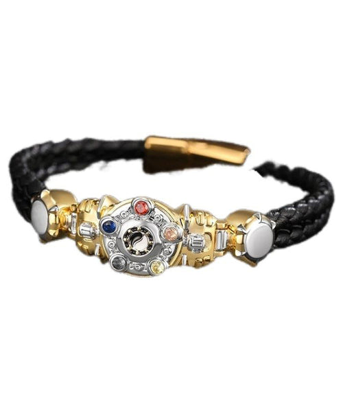 Zircon Armored Gold Steel Alloy Bracelet Warrior Men Stainless FashionChic