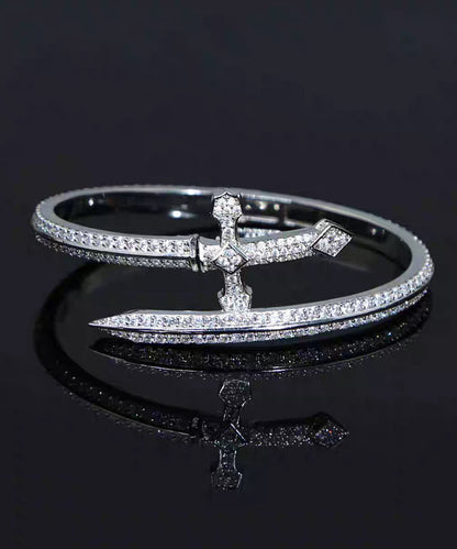 Of Bracelets Silver Men Zircon Silk Sterling Justice Sword FashionChic