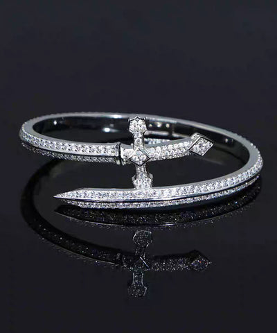 Of Bracelets Silver Men Zircon Silk Sterling Justice Sword FashionChic