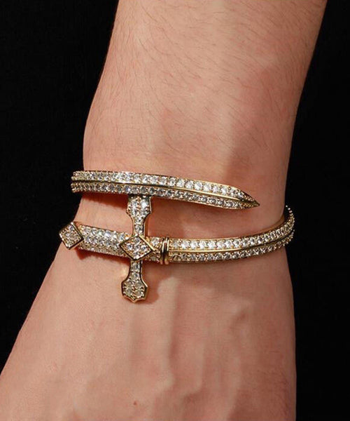 Of Bracelets Silver Men Zircon Silk Sterling Justice Sword FashionChic
