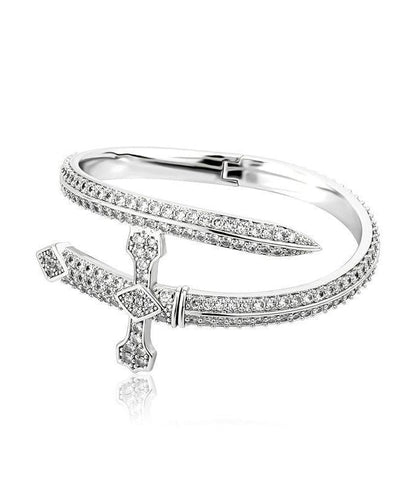 Of Bracelets Silver Men Zircon Silk Sterling Justice Sword FashionChic