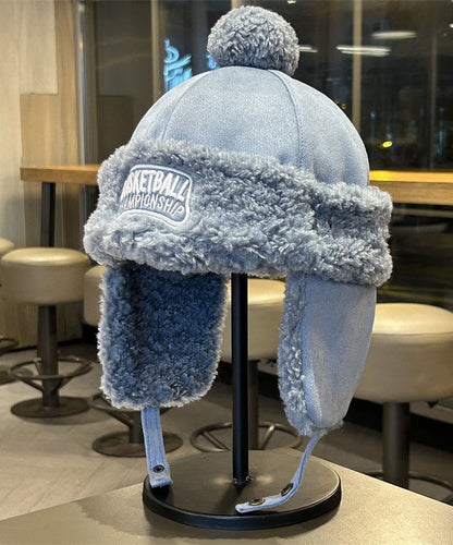 Men's Beige Winter Fleece Warm And Versatile Ear Protection Hat TK036