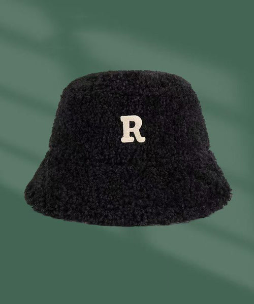 Men's Korean Version Black Versatile Faux Fur Bucket Hat TK035