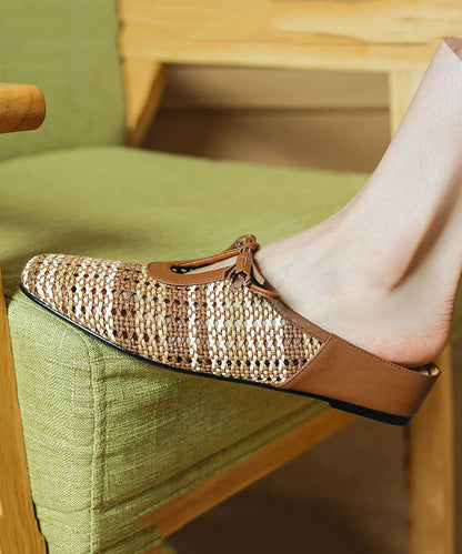 Minimally Sandals Lace Slide Splicing Breathable Up Casual Beige FashionChic