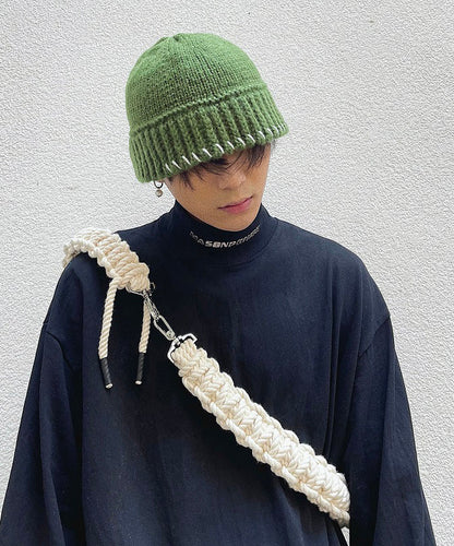 Modern Apricot Versatile Men Cozy Knit Bucket Hat RJ023 ABC