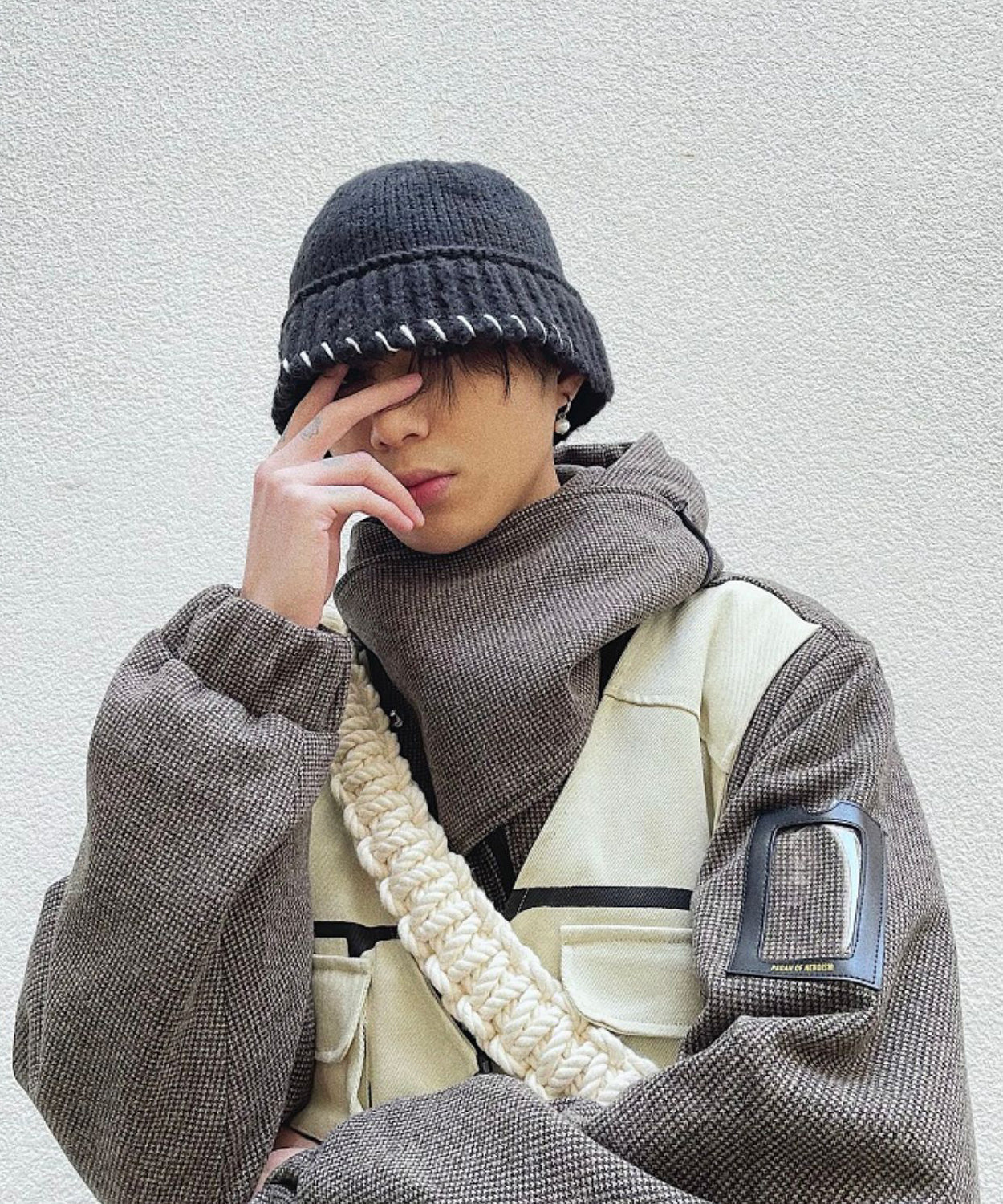 Modern Apricot Versatile Men Cozy Knit Bucket Hat RJ023 ABC