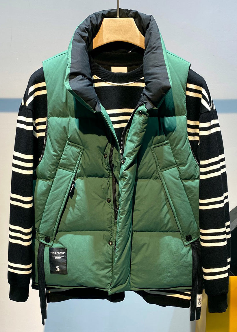 Modern Beige Zip Up Pockets Duck Down Men Waistcoat Sleeveless EQ042 ABC