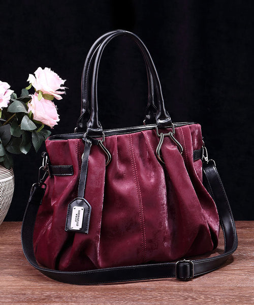 Capacity Large Tote Black Bag Leather Modern Calf FashionChic