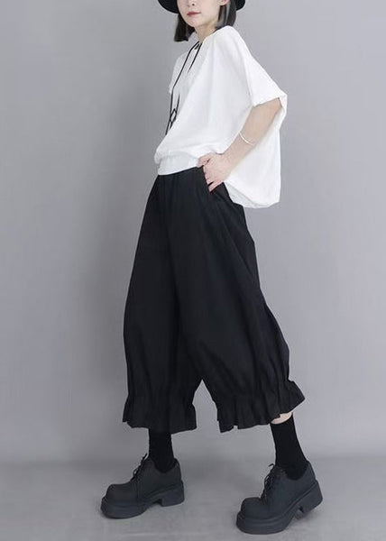 Modern Oversized Summer Pants Black Cotton Lantern FashionChic