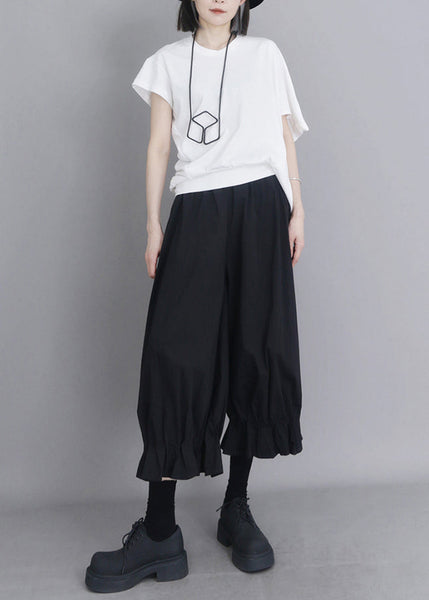 Modern Oversized Summer Pants Black Cotton Lantern FashionChic