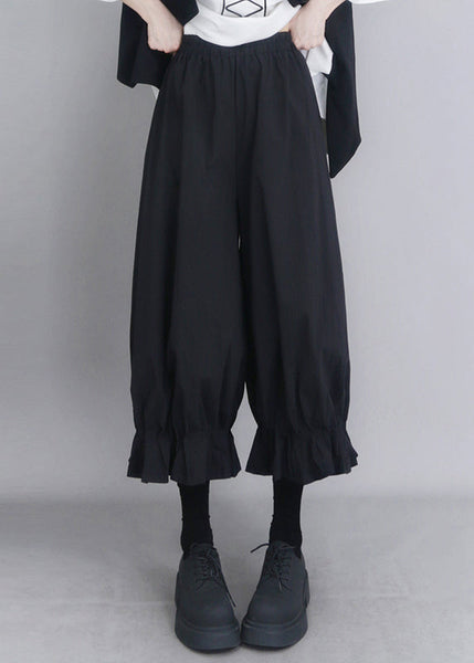 Modern Oversized Summer Pants Black Cotton Lantern FashionChic