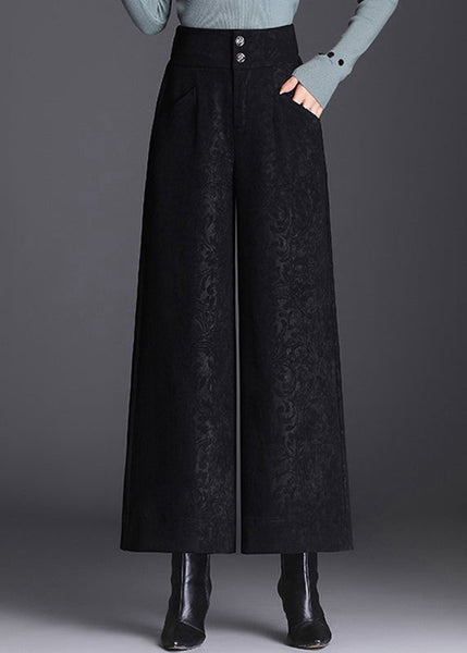 Modern Black Pockets Print High Waist Crop Pants Spring RZ005 ABC