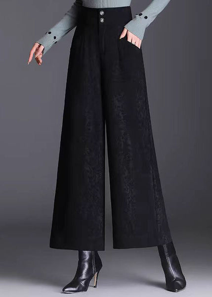 Modern Black Pockets Print High Waist Crop Pants Spring RZ005 ABC