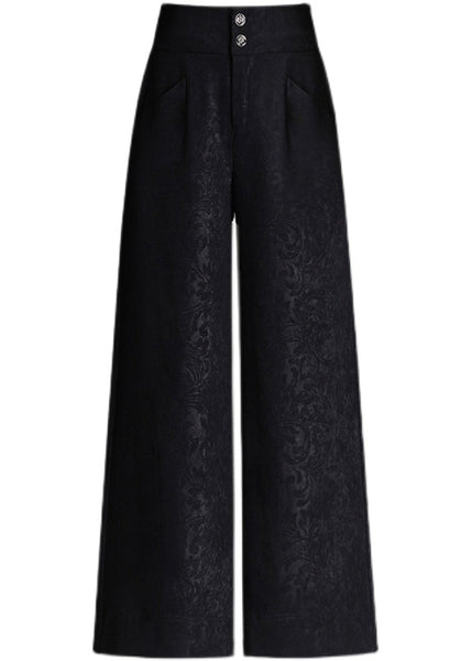 Modern Black Pockets Print High Waist Crop Pants Spring RZ005 ABC
