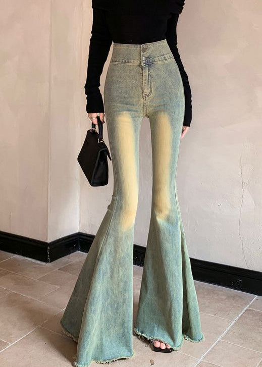 Modern Blue High Waist Denim Bell-bottom Trousers Spring YP019 ABC