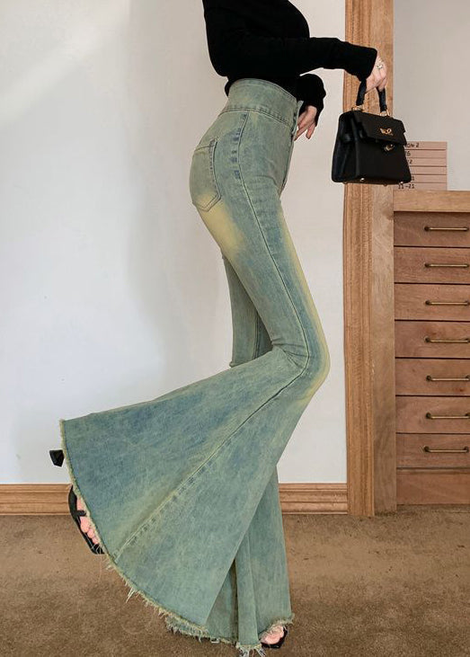 Modern Blue High Waist Denim Bell-bottom Trousers Spring YP019 ABC