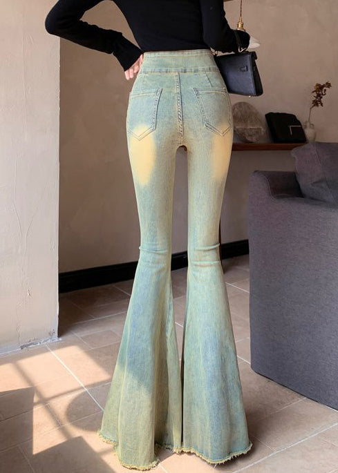 Modern Blue High Waist Denim Bell-bottom Trousers Spring YP019 ABC