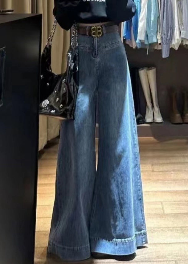 Modern Blue Original Design High Waist Denim Wide Leg Pants Fall WY008 OM-OL241106