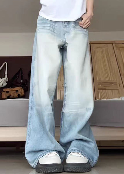 Modern Blue Pockets High Waist Denim Pants Fall QF051 Men-LPTS241016