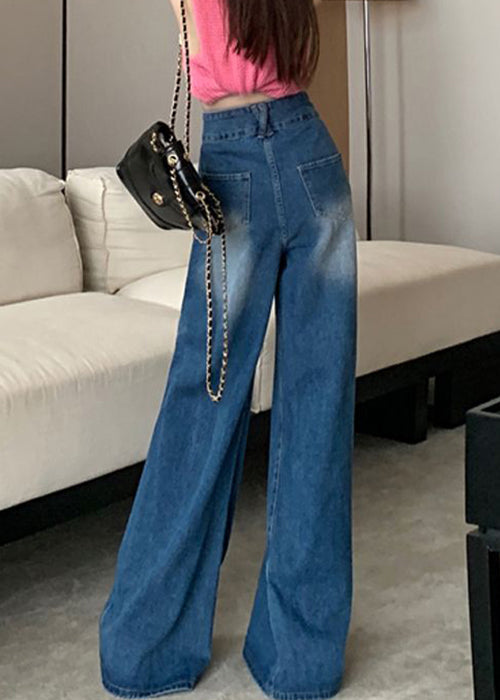Modern Blue Pockets High Waist Denim Pants Summer AW1004 OM-NZ240827