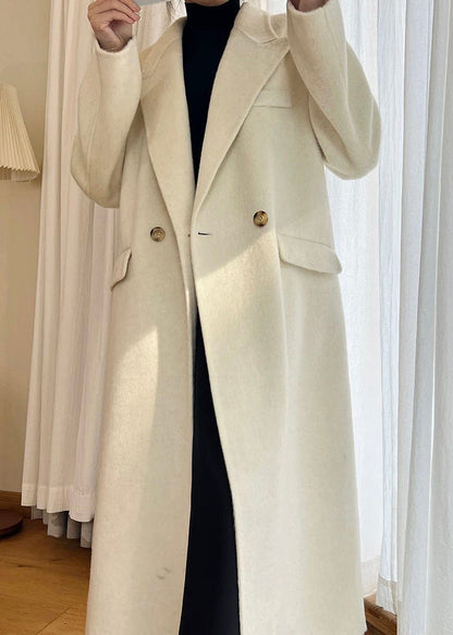 Modern Brown Peter Pan Collar Pockets Woolen Coat Winter RL007 ABC