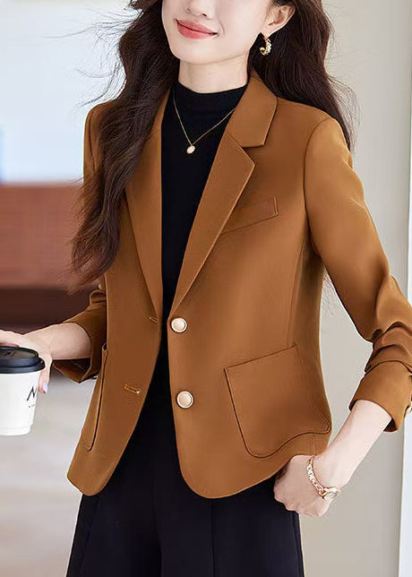 Modern Brown Silm Fit Formal Short Coats Spring YJ017 ABC