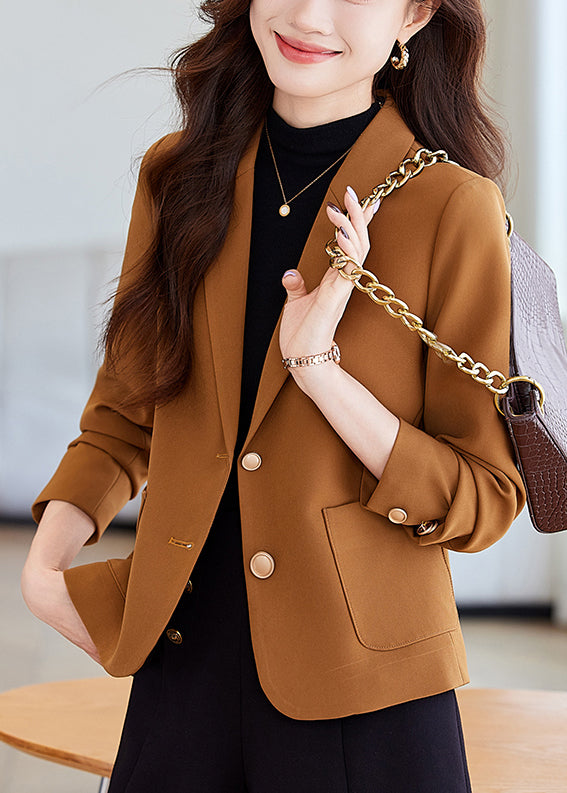 Modern Brown Silm Fit Formal Short Coats Spring YJ017 ABC