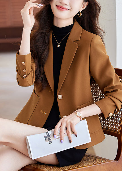 Modern Brown Silm Fit Formal Short Coats Spring YJ017 ABC