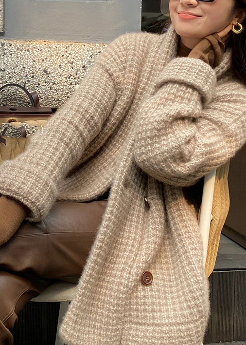 Modern Camel V Neck Button Knit Cardigan Fall WO039 HS-NCT241109