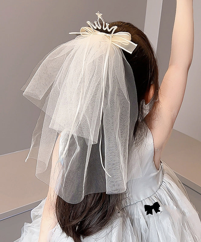 Modern Champagne Alloy Zircon Tulle Headcloth Kids Hairpin YG030 ABC