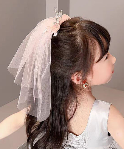 Modern Champagne Alloy Zircon Tulle Headcloth Kids Hairpin YG030 ABC