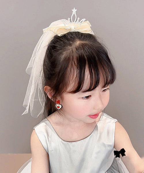 Modern Champagne Alloy Zircon Tulle Headcloth Kids Hairpin YG030 ABC