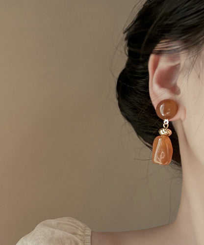 Modern Coffee Acrylic Alloy Resin Drop Earrings PO035 JEW-EAR240729