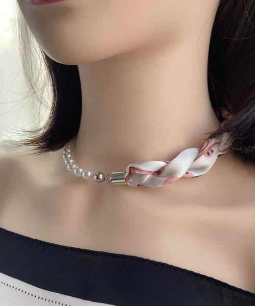 Steel Stainless Modern Coffee Scarf Print Patchwork Pearl FashionChic