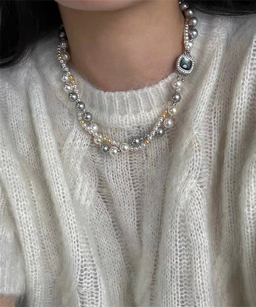 Modern Colorblock Graduated Bead Necklace ZZ042 JEW-NLC240613