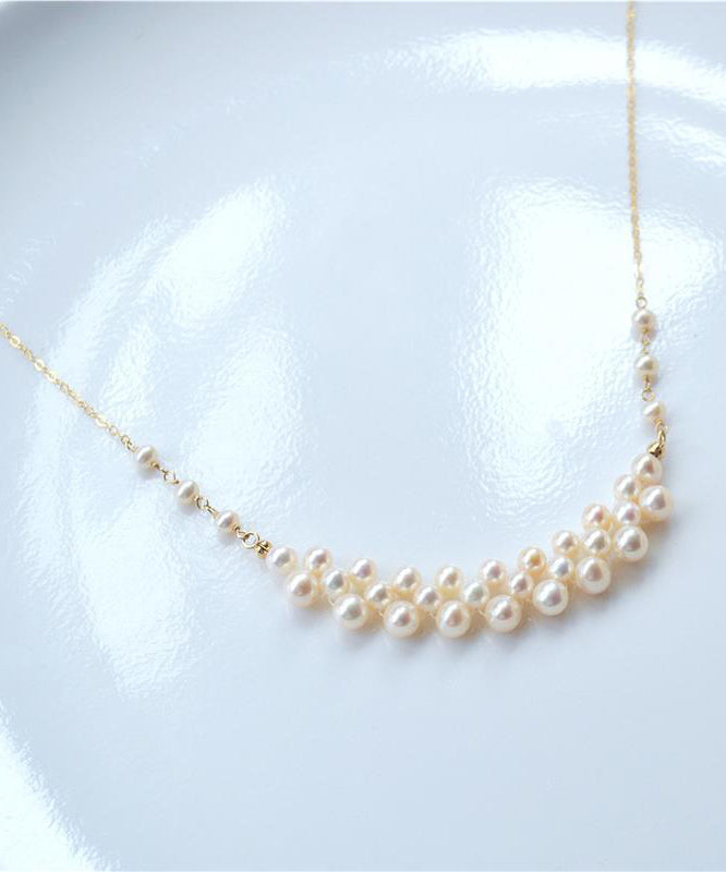 Modern Gold Copper Alloy Pearl Princess Necklace YI033 ABC