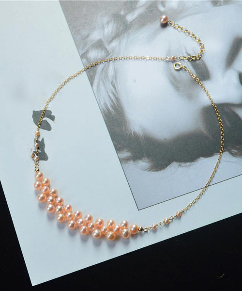 Modern Gold Copper Alloy Pearl Princess Necklace YI033 ABC