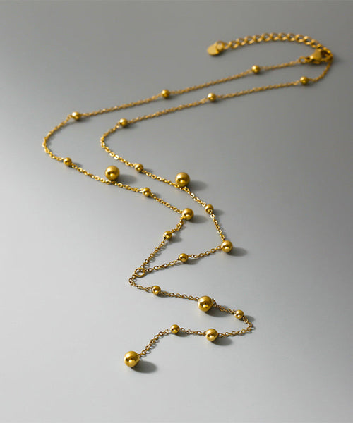 Modern Gold Stainless Steel Alloy Tassel Pendant Necklace MM083 JEW-NLC240620