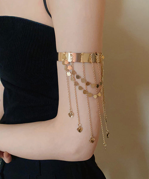 Modern Gold Sterling Silver Overgild Love Tassel Open Arm Chain II004 JEW-BCH240825