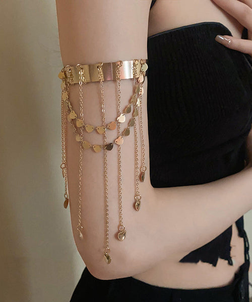 Modern Gold Sterling Silver Overgild Love Tassel Open Arm Chain II004 JEW-BCH240825