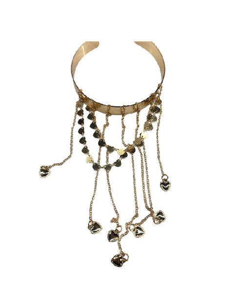Modern Gold Sterling Silver Overgild Love Tassel Open Arm Chain II004 JEW-BCH240825