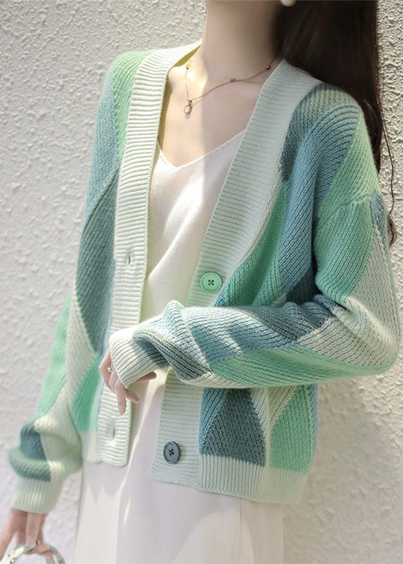 Modern Green Oversized Warm Knit Cardigans Spring OO011 OM-CS240816