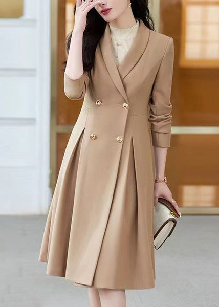 Modern Khaki Double Breast Formal Trench Coat Spring YJ026 ABC